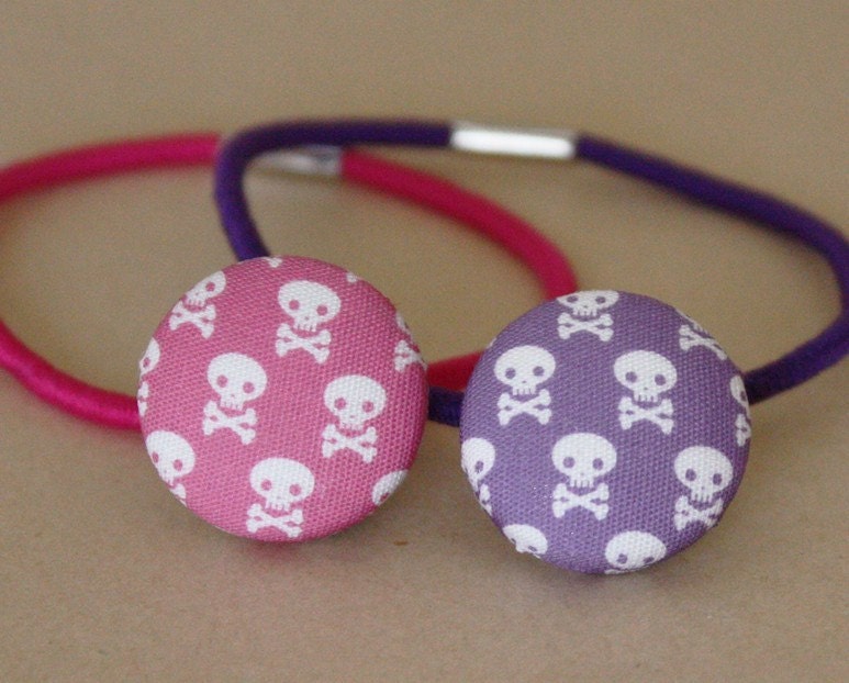 Mini Skulls - Fabric Covered Hair Bobbles
