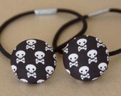 Mini Skulls - Fabric Covered Hair Bobbles