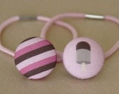 Choc Icecream - Fabric Covered Hair Bobbles