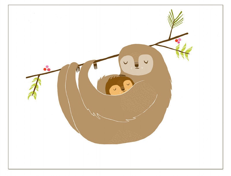 Mama Sloth greeting card
