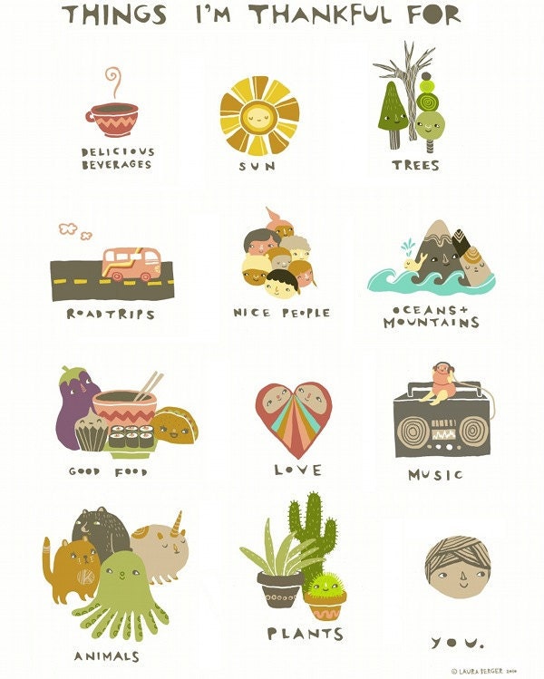 Things I'm Thankful For - notecard