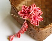RESERVED - Vintage Kimono Very Luxurious Ume (Plum Blossom) Tsumami Kanzashi with Hanging Bell Petals