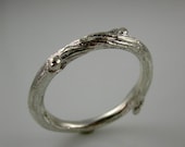 Willow twig ring, bright sterling silver ring, Made to order, your size