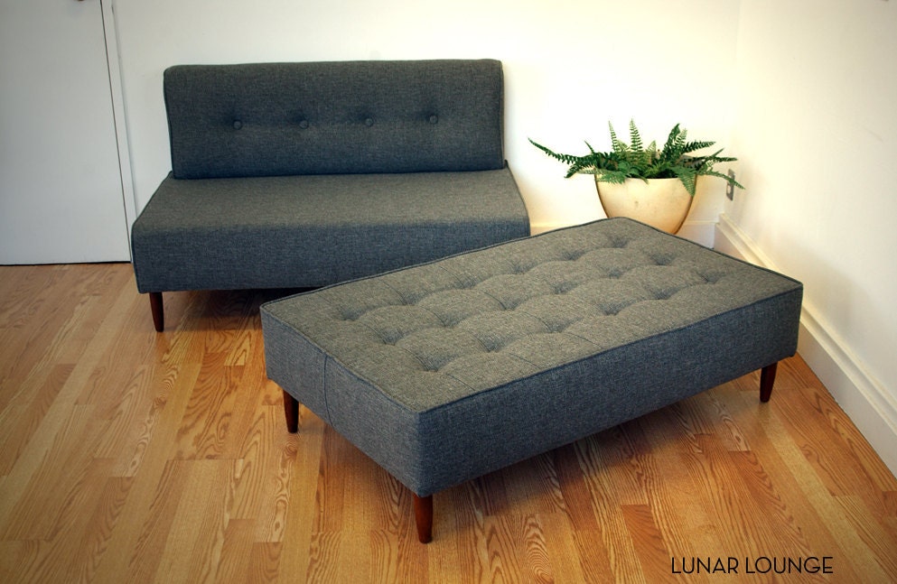BOKZ  Button Top Sofa Set set - love seat and sofa bench   Mid Century Modern Design