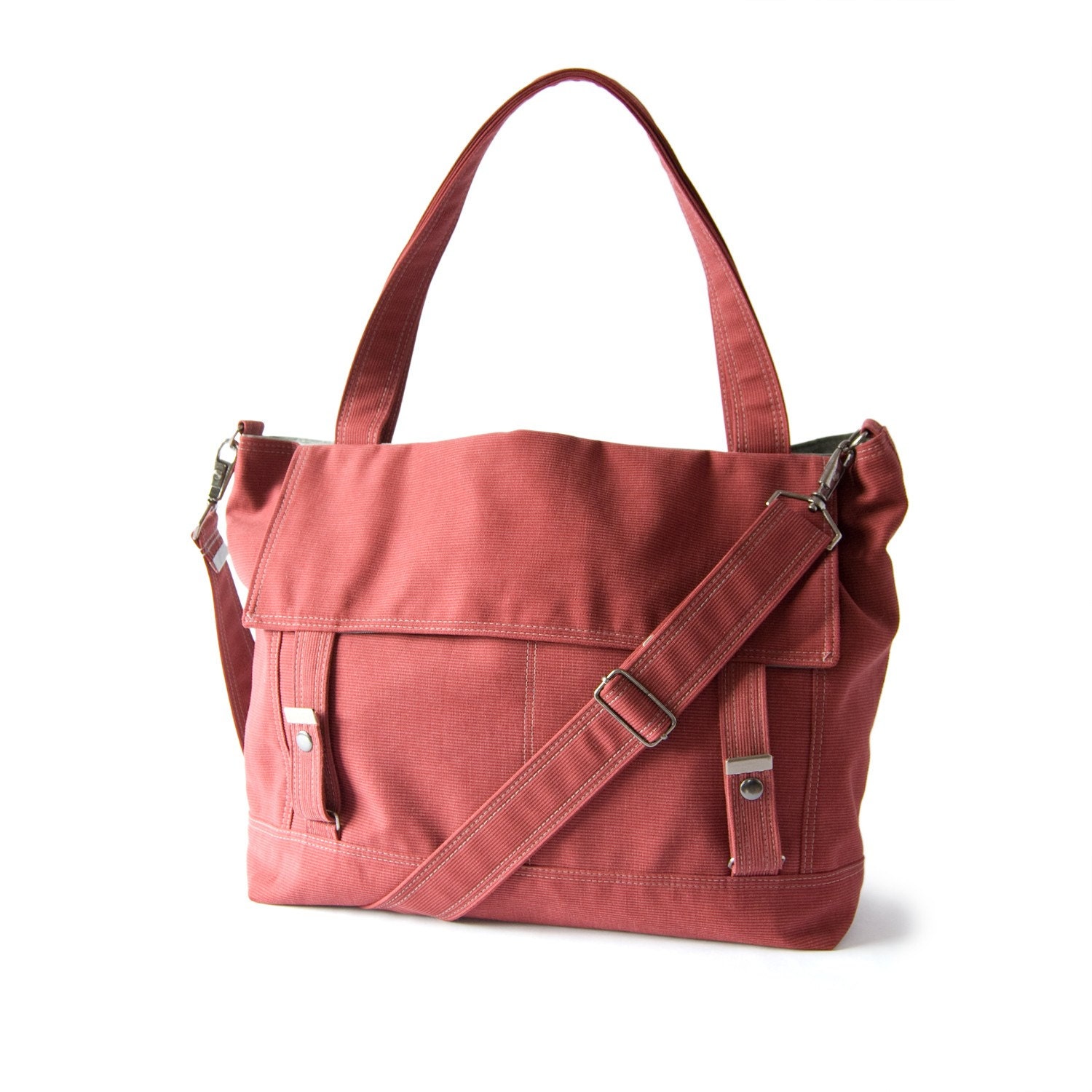 The Letter Bag - in rosewood - with an adjustable strap