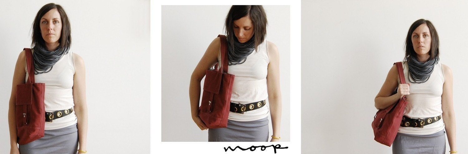 Waxed Canvas Letter Bag - Brown