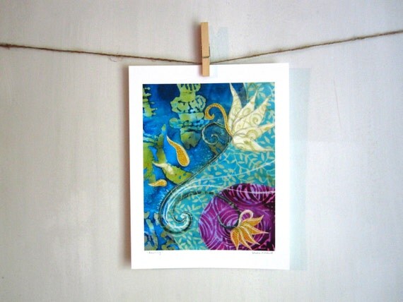 Reaching, flower bloom garden, Archival Reproduction Print 8.5 x 11