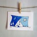 Tee Pee Blue, 5 x 7 Archivalreproduction print