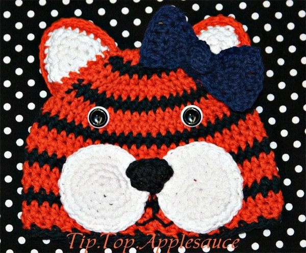 Amigurumi Animal Grrrr Tiger Silly hat Custom made any size
