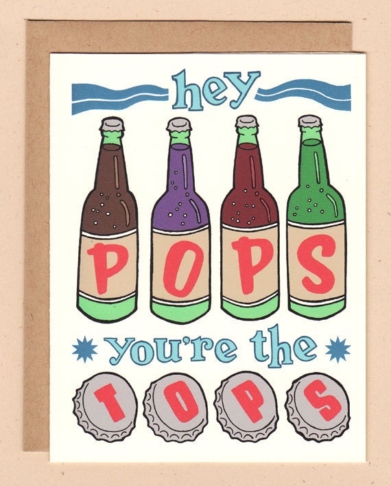 pops you're the tops father's day card