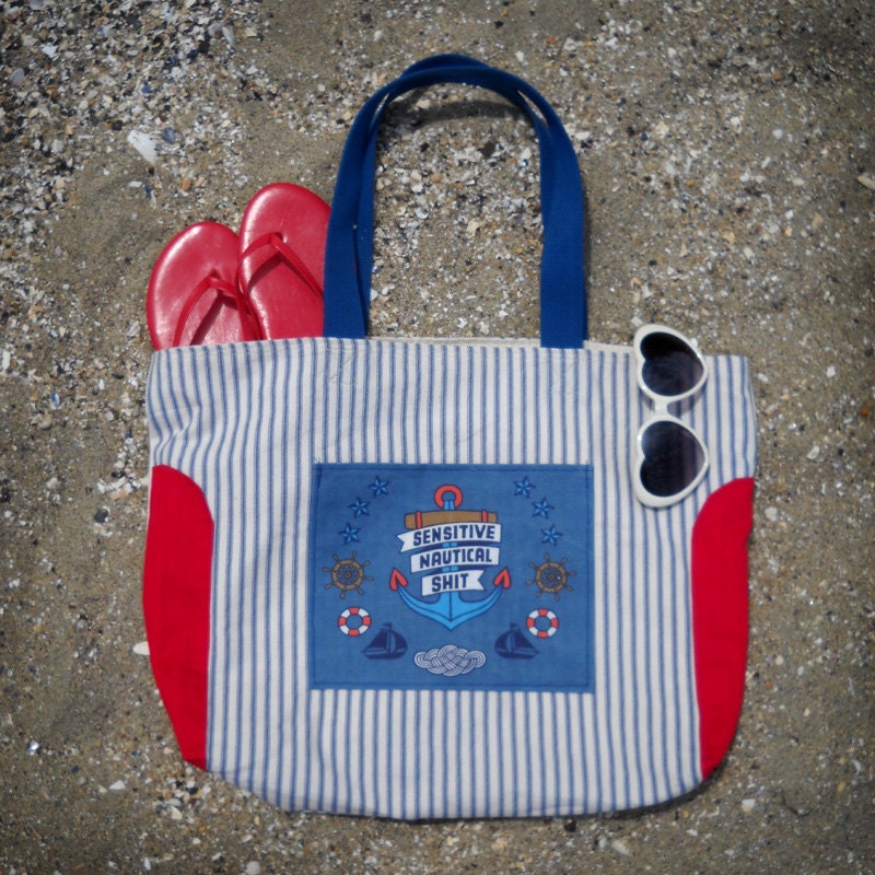 sensitive nautical sh-t tote bag