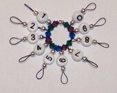 Circular SnagFree Row Counter Set for Knitting Small Loop Jewel Swarovski Crystal Count to 110