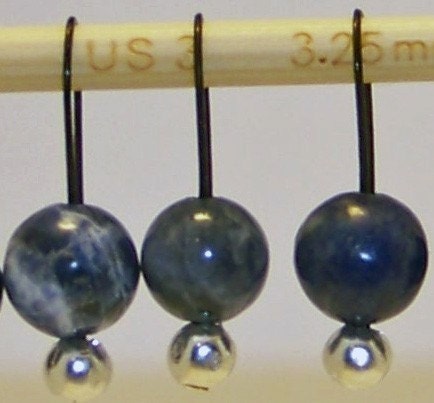 Stitch Markers, Knitting Markers, Sodalite Extra Small Snag Free Stitch Markers Set of 8