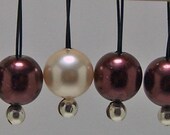 Burgundy and Cream SnagFree Stitch Markers Set of 8 Medium Loop