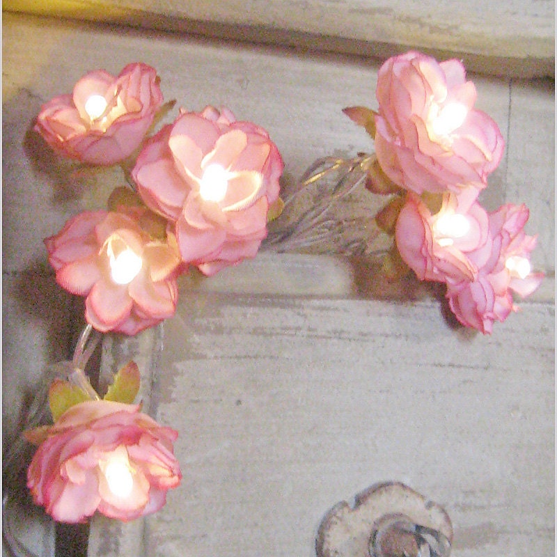 Vintage Pink - Wild Roses Fairy Lights