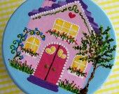 Hand Painted Love Boxes Love at Home Pink House painted trinket box wood