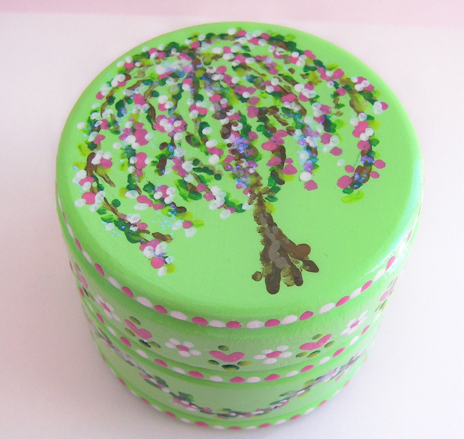 Hand Painted Love Boxes Weeping Cherry Tree Spring Box Wood