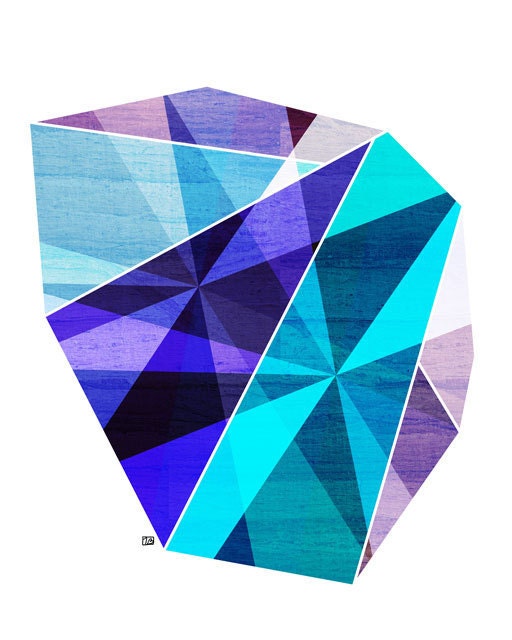 Aquamarine (Geometric Facet), 8X10 Art Print