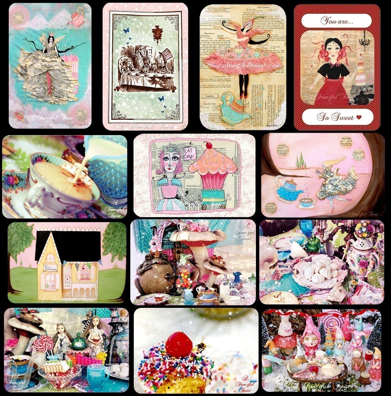 Tea and Sweets - Assorted 13 Postcard Pack -