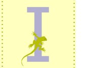 Letter I alphabet nursery print