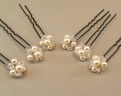 Wedding Hair Accessories, Bridal Hairpins, Bridal Hair, Pearl and Crystal Hair Pins, available with either white or ivory pearls