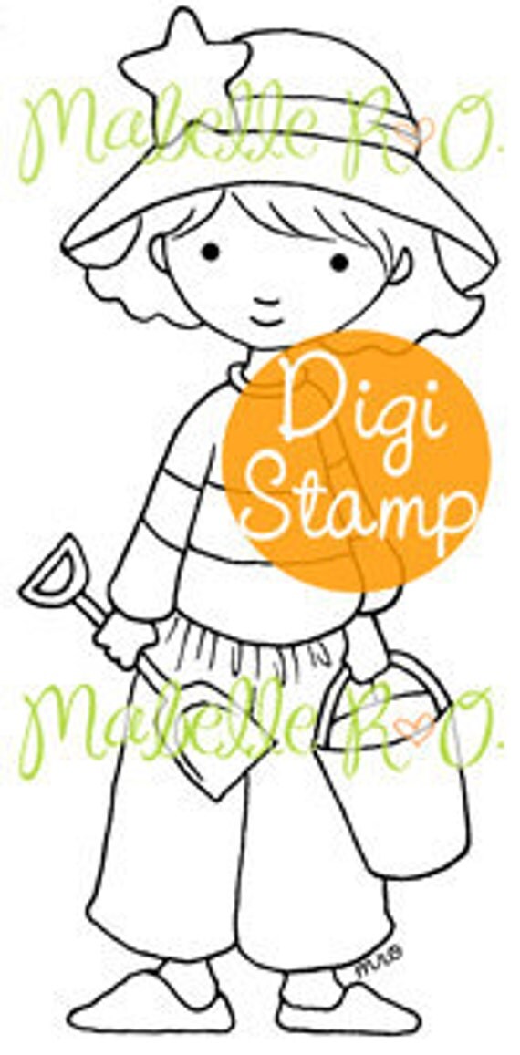 Digital Stamp: Amelie to the Beach