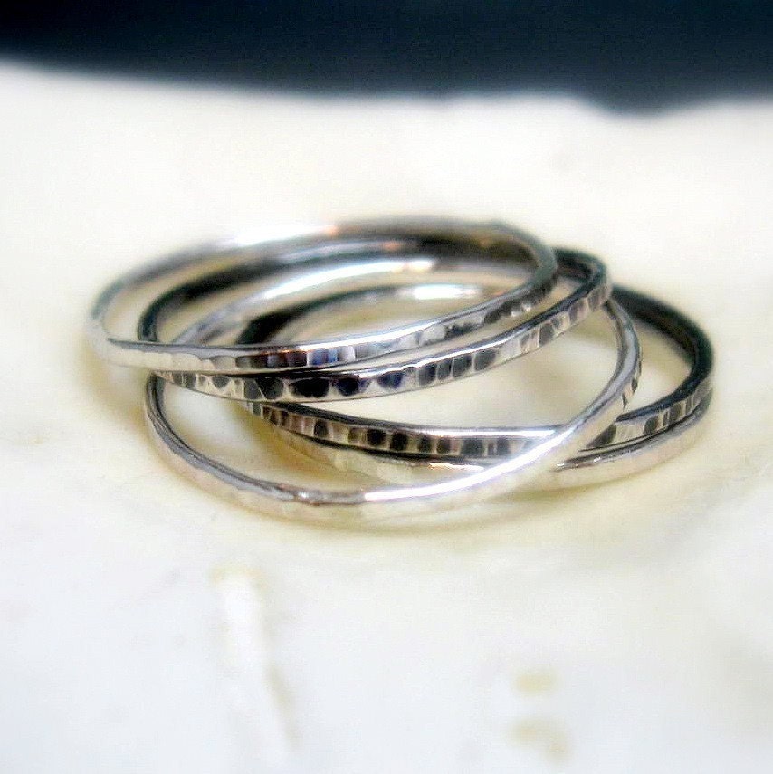 Hammered Sterling Stacking Rings