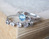 Blue Topaz Gemstone ring Handmade Promise Ring in Sterling Silver