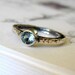 Enso Ring - Hammered Sterling with Blue Topaz