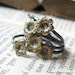 Flower Stack Set of Five Rings Sterling and Brass