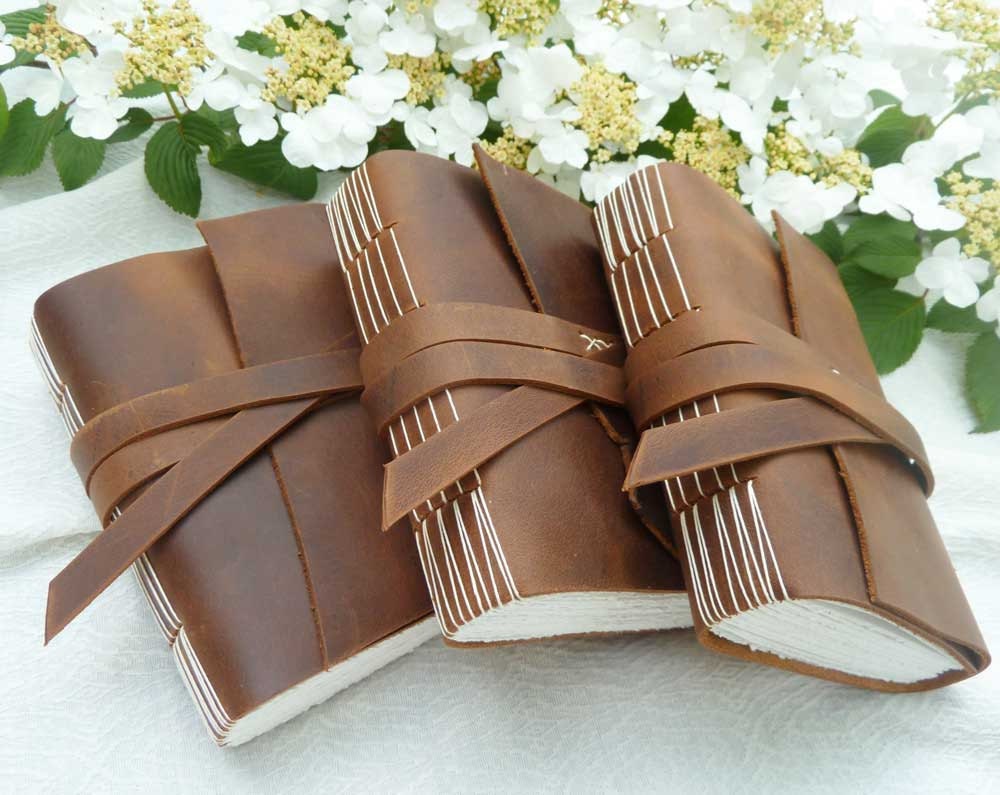 3 Leather Journals - Groomsmen's Gifts - made to order