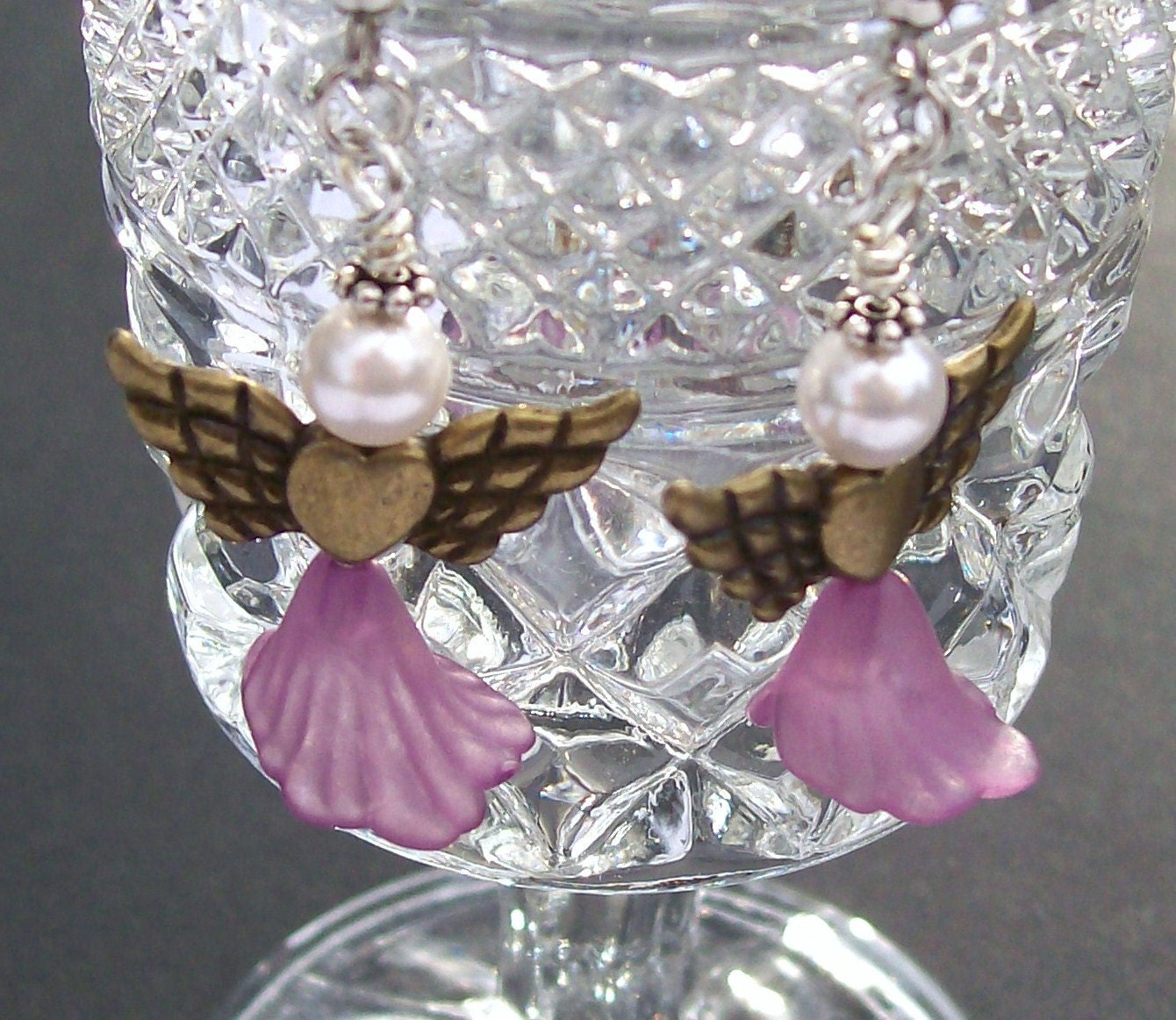 Angel Fairy Earrings Purple