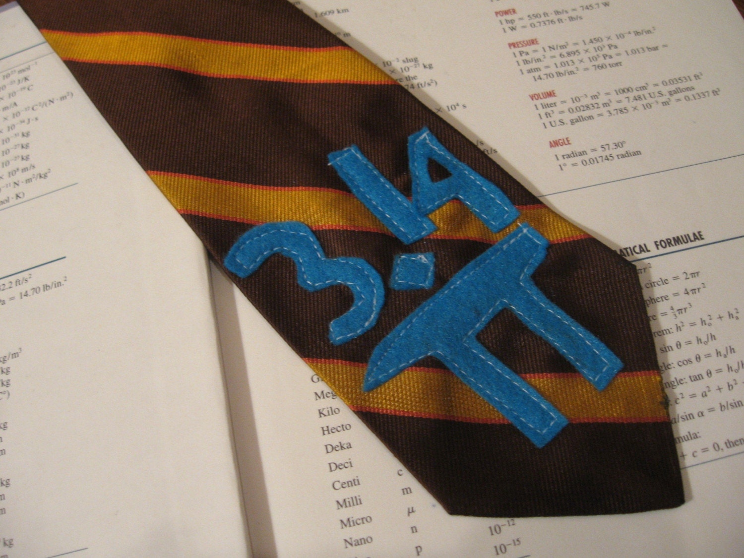 A little slice of Pi tie in Brown and Yellow