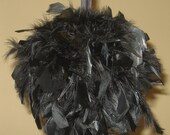 READY MADE  14" Black Feather Pomander, Chandelle, featherball, bouquet, ready to ship