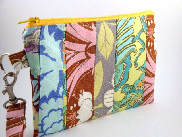 Zippered Wristlet with Detachable Wrist Strap-Amy Butler Fabrics