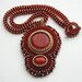 Temptation - Bead Embroidery Pendant and  RAW Necklace