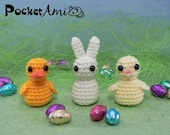 Easter - PocketAmi Set 5 - Duckling, Bunny, Chick amigurumi PDF CROCHET PATTERNS