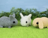 Baby Bunnies - three amigurumi bunny rabbit PDF CROCHET PATTERNS
