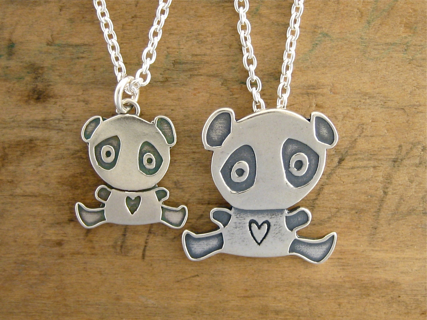 Mother Daughter Panda Necklace Set