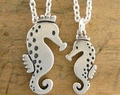 Mother Daughter Seahorse Necklace Set