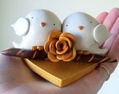 Tweets in Love CUSTOM Birds Wedding Anniversary Polymer Clay Cake Topper