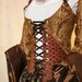 WAS 320 Gold & Brown Scoop Empire Pirate Coat Set Waist 26-27 Bust 34-36