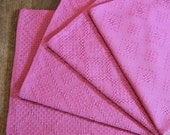 Handwoven Cotton Napkins - Pink Huck Lace (set 2)