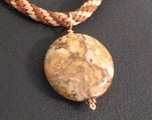 Owyhee Jasper Pendant w/ braided cord