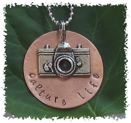 Capture Life Hand Stamped Soldered Camera Charm Necklace