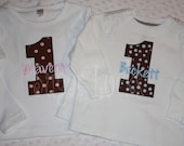 Custom Personalized TWINS set Birthday Number Shirts