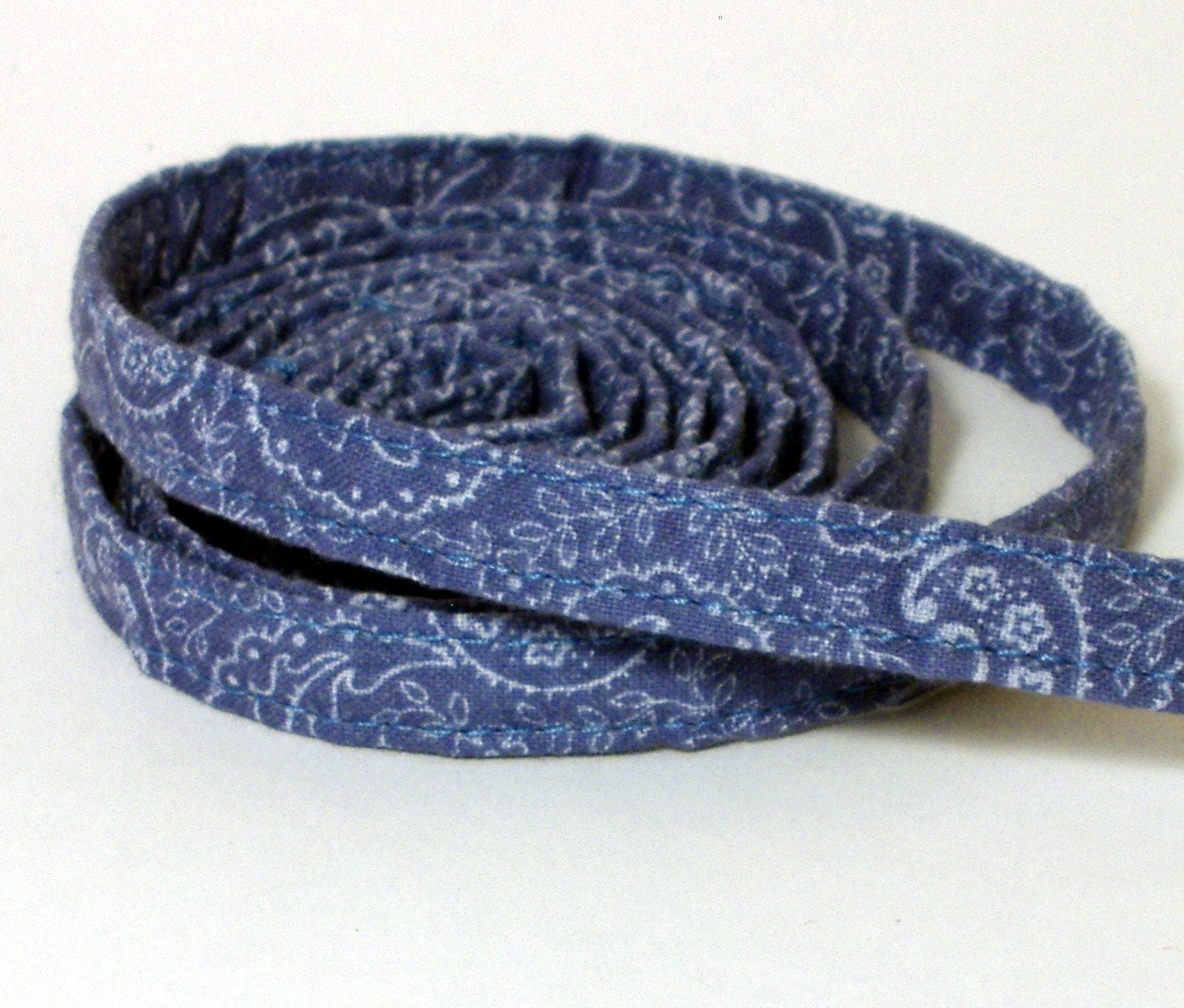 Pet Dog Cat Leash - Denim Paisley - xs 3/8" wide 6 Feet long