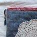 crochet and linen- drawstring case