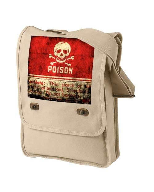 vintage poison warning (khaki) Messenger Bag / Laptop Bag