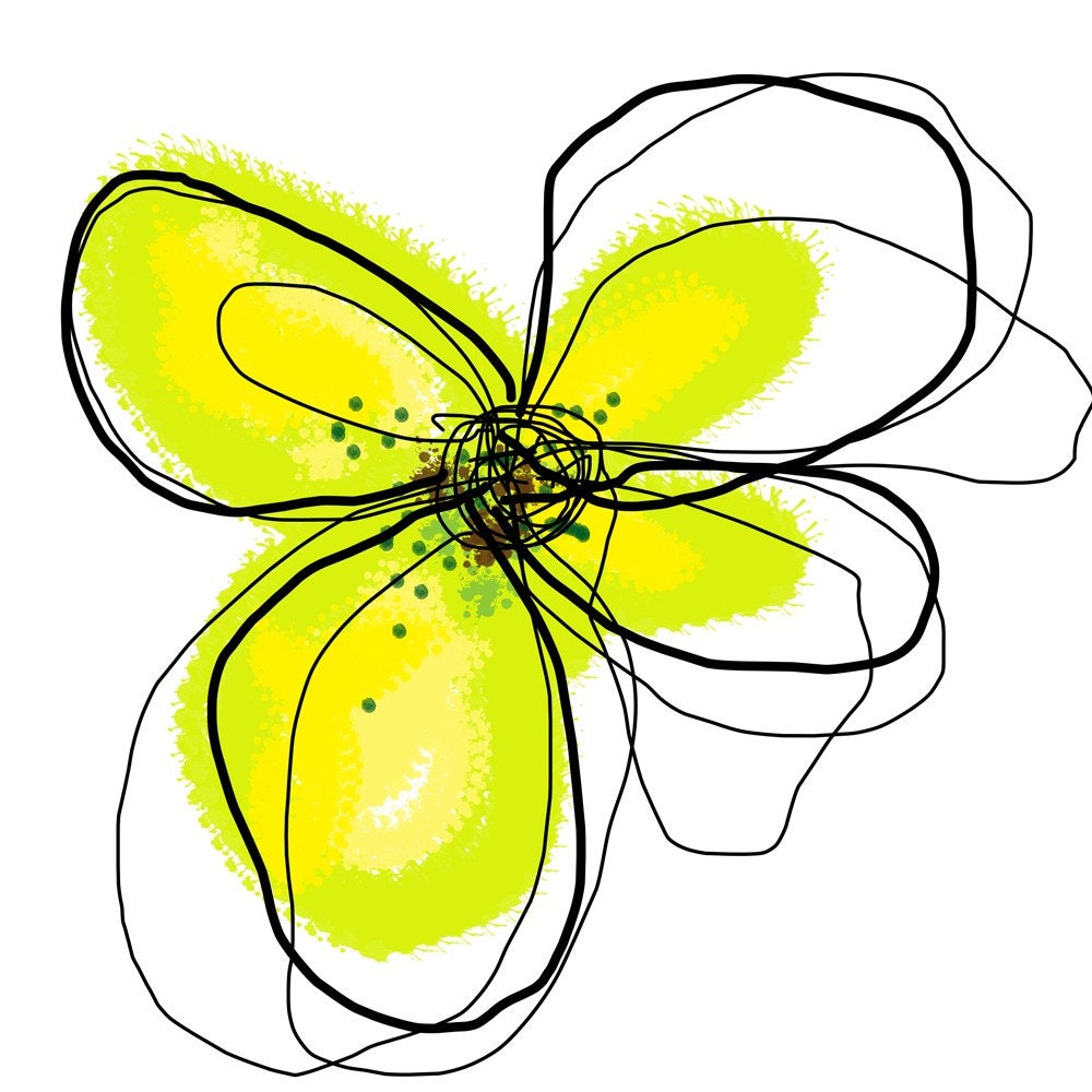 Yellow Petals series - set of 4 art prints